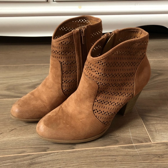 Qupid Cutout Heeled Booties